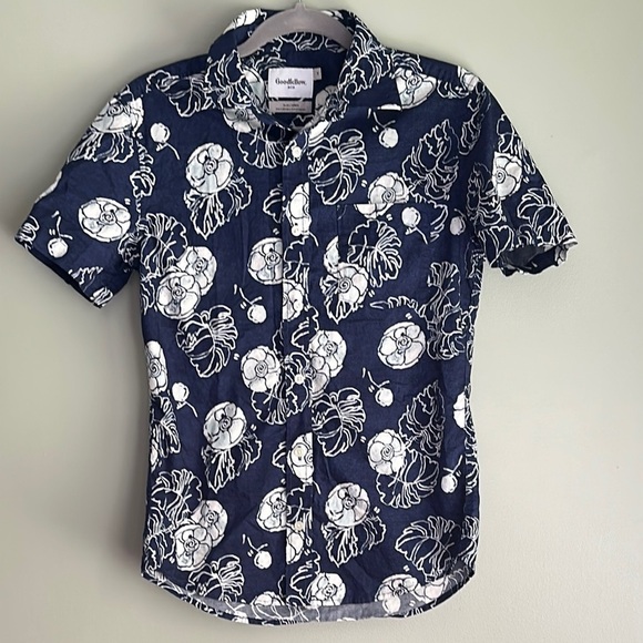 Goodfellow & Co Other - Goodfellow & Co Men’s Hawaiian Floral Print Button Down Shirt Cotton Beach Slim